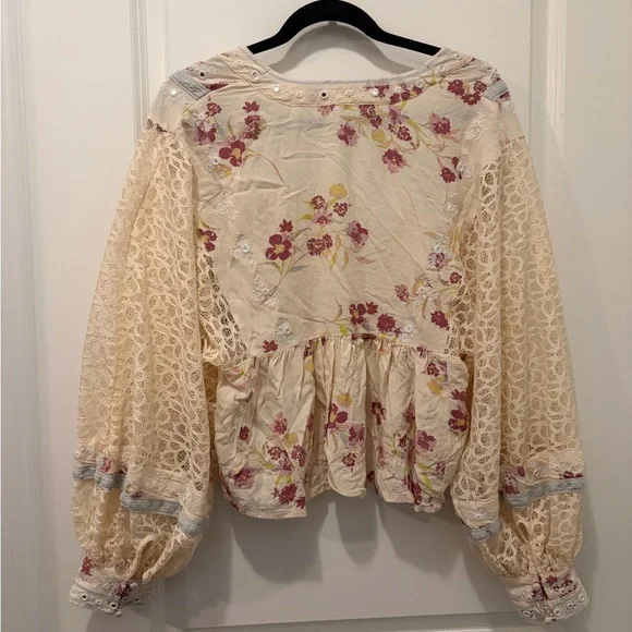 FREE PEOPLE Boogie All Night Blouse in Ivory - Small - Picture 13 of 16